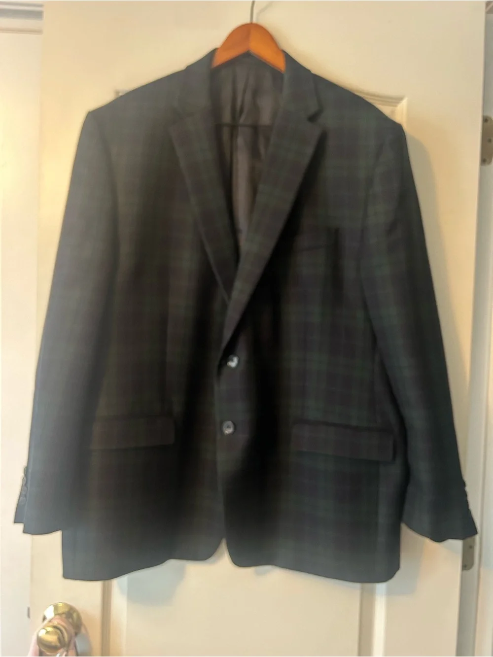 Lauren Ralph Lauren Blackwatch Plaid Sport Coat in Dark Green & Navy